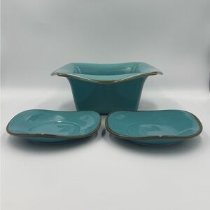 Southern Living at Home Tuscan Toscana Everyday Teal 3 pc Set
